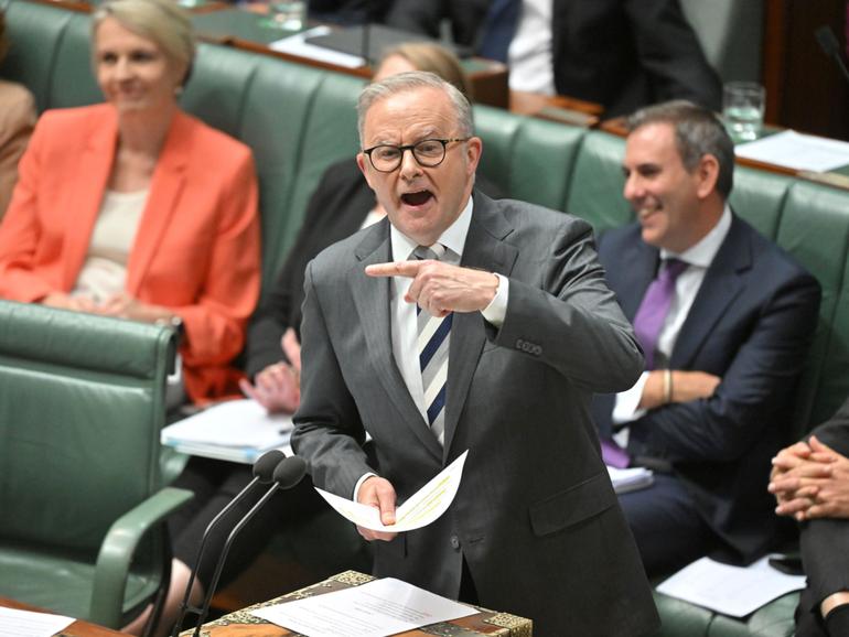 Prime Minister Anthony Albanese during Question Time in the House of Representatives.