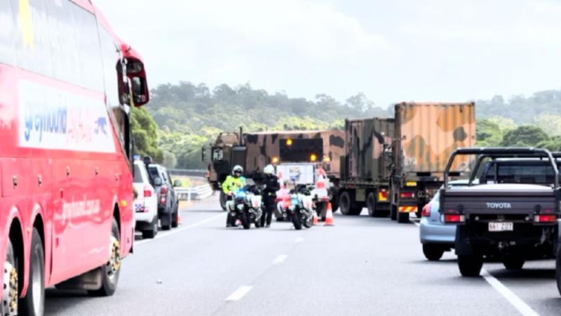Major police operation shuts down Bruce Highway as shots fired at Coles Creek, Gympie.