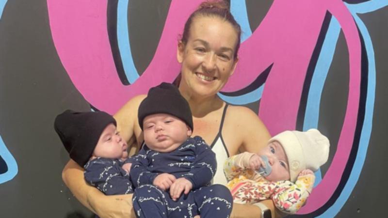Mother Tegan Lucas says having triplets 'is the best thing and the hardest thing'.