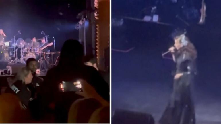 Aussie pop icon Tina Arena has stopped a show after a ‘brawl’ broke out during her Melbourne concert. 