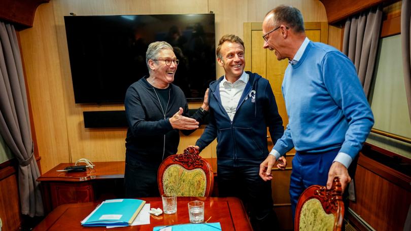UK Prime Minister Sir Keir Starmer, French President Emmanuel Macron and German Chancellor Friedrich Merz have sent internet speculation into overdrive.
