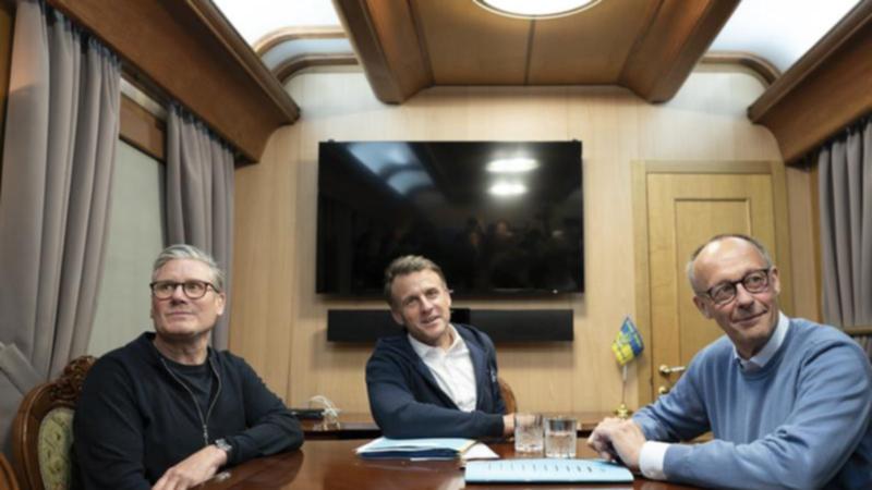 Leaders of the United Kingdom, France and Germany took a train trip to the Ukrainian capital Kyiv.