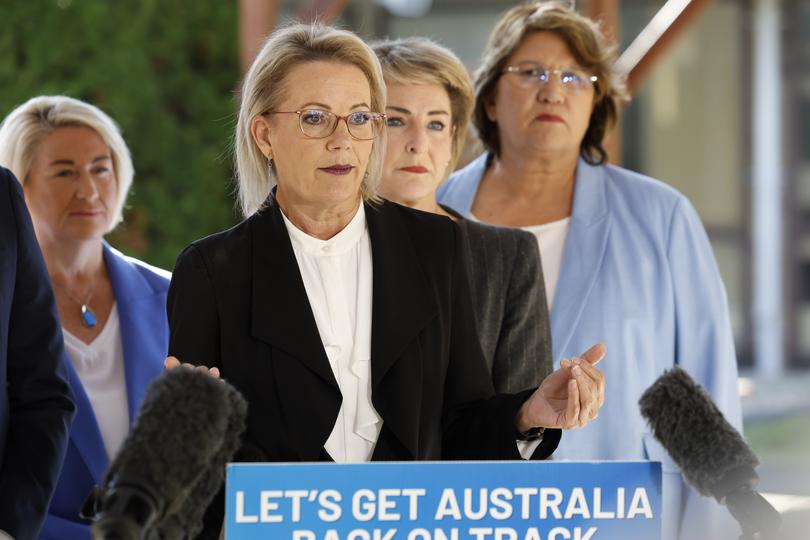 Sussan Ley on the campaign trail in the electorate of Clark in Hobart, Tasmania, in April.