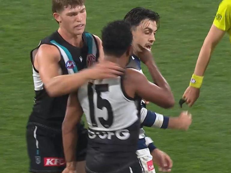 Willie Rioli and Brad Close in 2024. Fox Footy