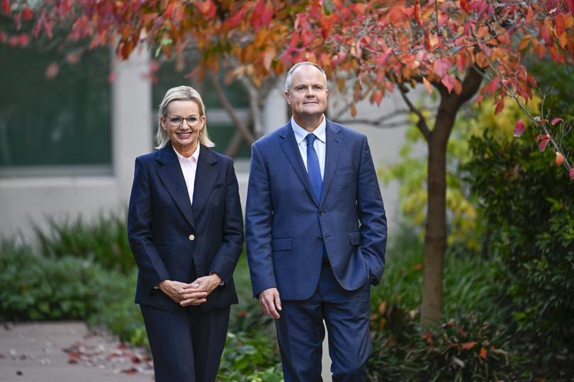 Opposition Leader Sussan Ley and Deputy Ted O'Brien at Parliament House in Canberra.