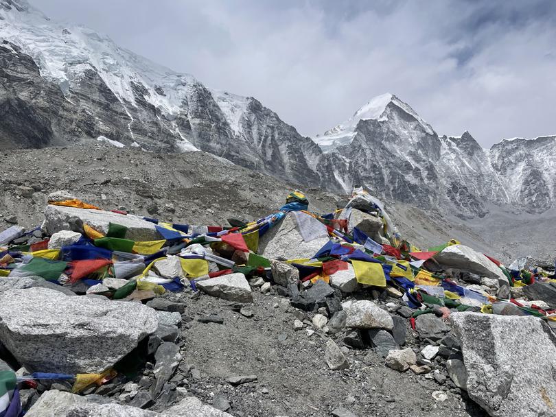 Prayer flags in the high mountains.