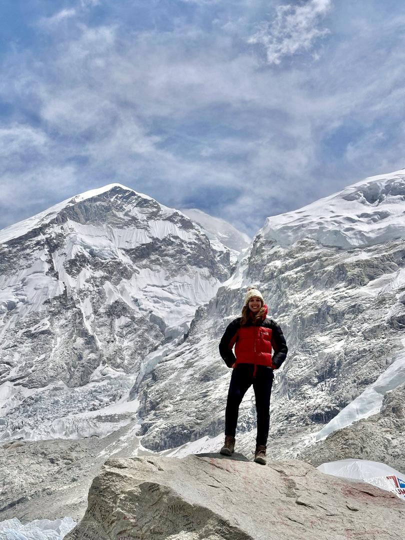 After eight days of hiking through the Khumbu Pasang Lhamu rural municipality in the Nepalese Himalayas, we reached Everest Base Camp (5364m).