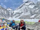 Sarah (right) with Sana Boutros at Everest Base Camp.