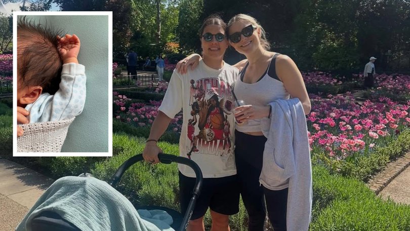 In the photos the superstar soccer duo look excited and happy as they embrace the early weeks of parenthood.
