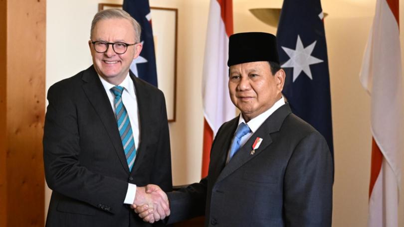 Anthony Albanese told Prabowo Subianto he wanted to visit Jakarta first after his re-election. (Lukas Coch/AAP PHOTOS)