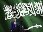 President Donald Trump speaks at the Saudi-US Investment Forum at the King Abdulaziz International Conference Center in Riyadh, Saudi Arabia