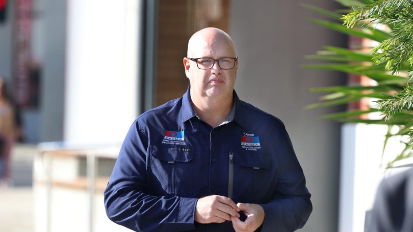 Witness Darren Canty leaves court after giving evidence.