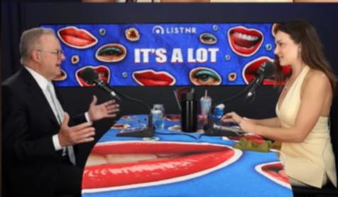 Anthony Albanese speaks with Abbie Chatfield on her podcast It's a lot Picture: