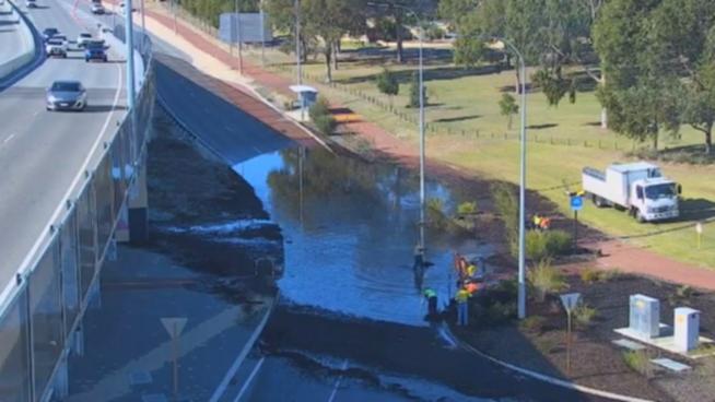 Flooding has closed the entry ramp from Joondalup Drive to Wanneroo Road.