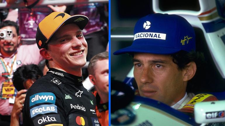 Oscar Piastri and Ayrton Senna.