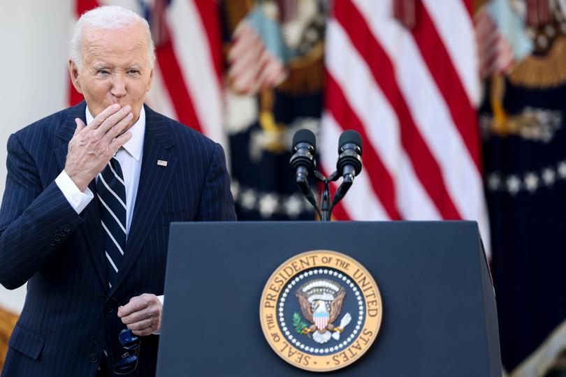 Former US President Joe Biden during an address to the nation in the Rose Garden of the White House in Washington, DC, US, on Thursday, Nov. 7, 2024.