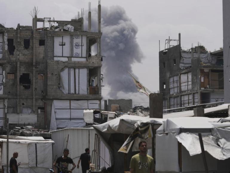 Medics say an Israeli strike on a medical clinic in Jabalia killed at least 15 people. (AP PHOTO)