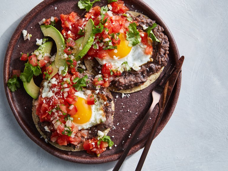 Huevos rancheros. Food styled by Simon Andrews. Props styled by Paige Hicks.  
