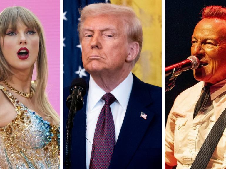 US President Donald Trump has lashed out at Taylor Swift and Bruce Springsteen.