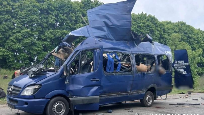 A Russian airstrike has killed at least eight people in Ukraine.
