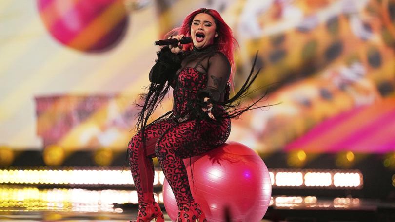 Miriana Conte from Malta performs the song Serving during the Grand Final of the 69th Eurovision Song Contest, in Basel, Switzerland.
