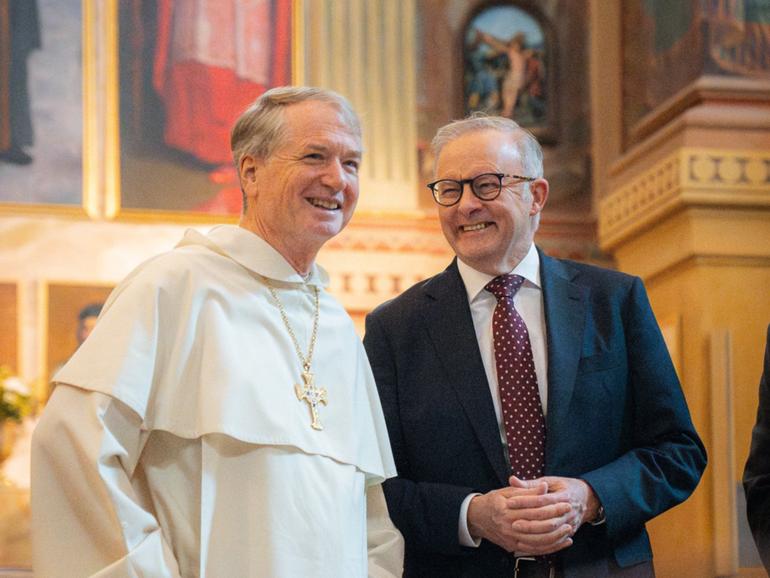 Anthony Albanese and Archbishop Anthony Fisher.