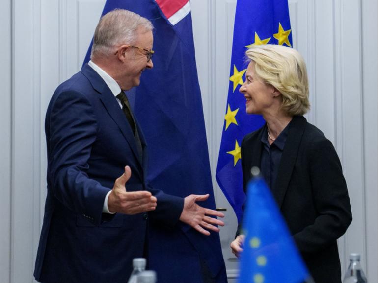 Prime Minister Anthony Albanese meets with President of the EU Ursula von der Leyen in Rome