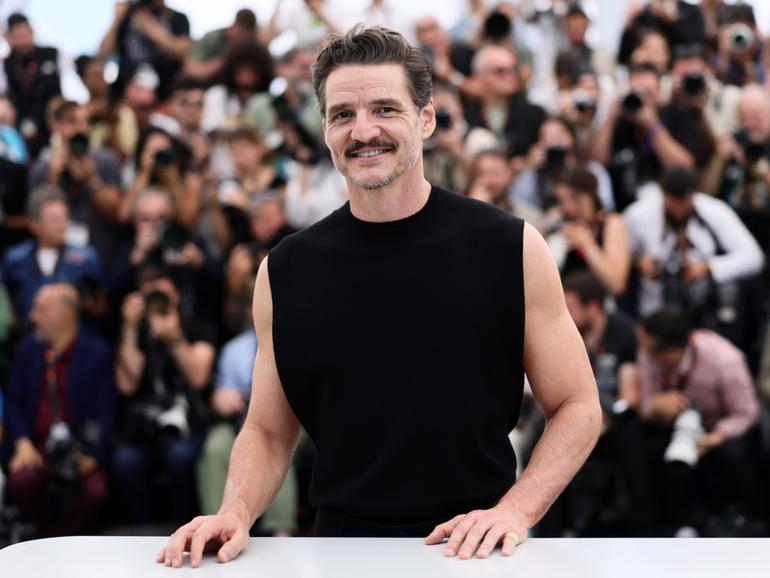Pedro Pascal poses during the "Eddington" photocall at the 78th annual Cannes Film Festival.