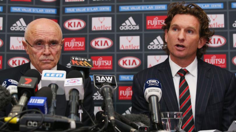 Paul Little (left) has refused to rule out a push to return to Essendon’s board.