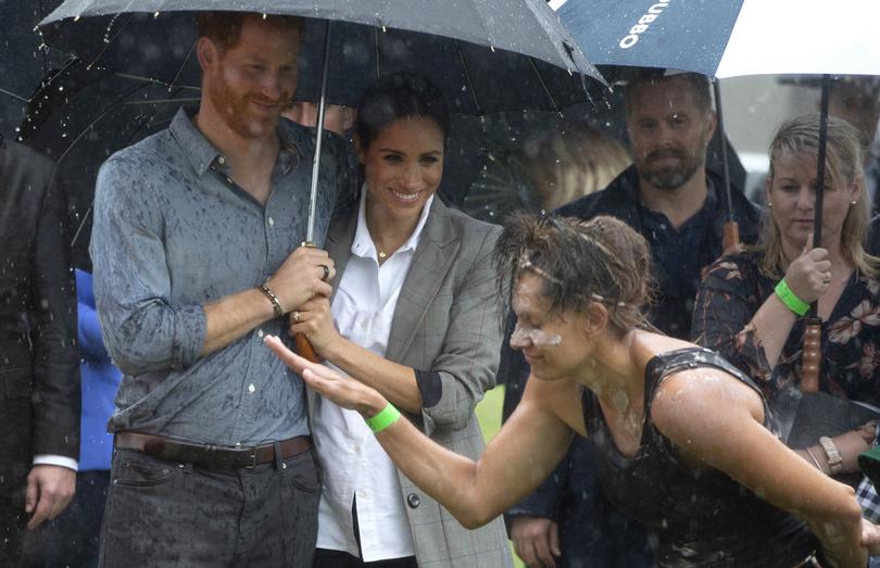 The Duke and Duchess of Sussex attend a community picnic in Victoria Park in Dubbo, New South Wales, on the second day of the royal couple's visit to Australia.. Picture date: Wednesday October 17, 2018. See PA story ROYAL Tour. Photo credit should read: Ian Vogler/PA Wire