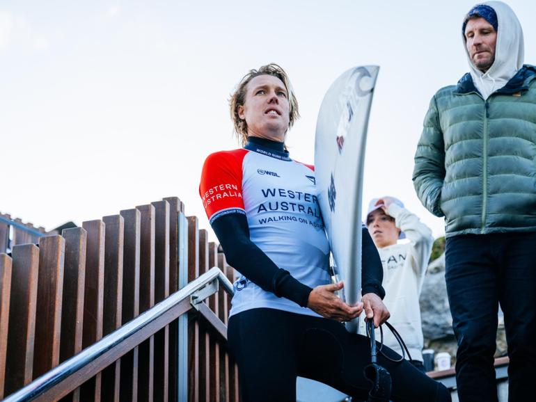 MARGARET RIVER, WESTERN AUSTRALIA, AUSTRALIA - MAY 20: Jacob Willcox of Australia prior to surfing in Heat 1 of the Elimination Round at the Western Australia Margaret River Pro on May 20, 2025 at Margaret River, Western Australia, Australia. (Photo by Beatriz Ryder/World Surf League) Beatriz Ryder