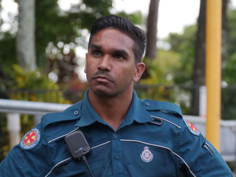 Andrew Garrett, a cadet in the Indigenous Paramedic Program, is one of the healthcare workers featured in Our Medicine.