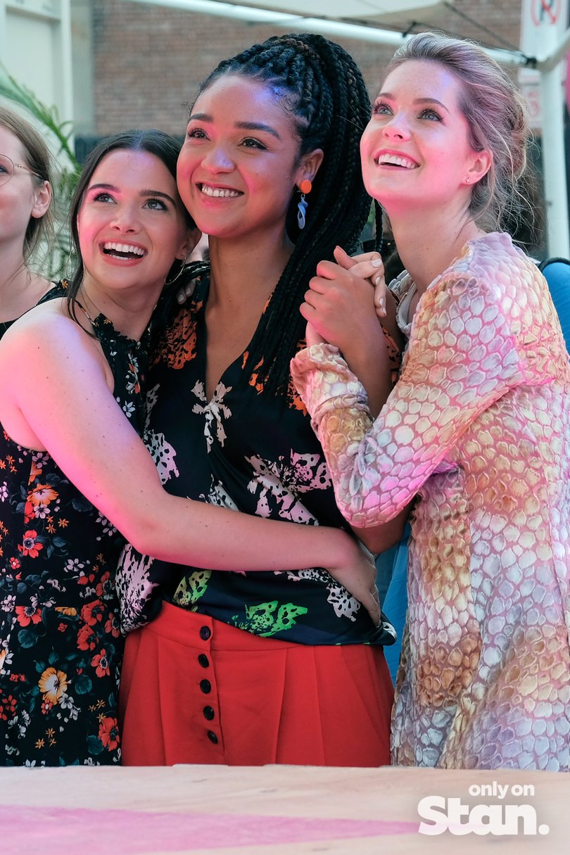 Katie Stevens, Aisha Dee and Meghann Fahy in The Bold Type.