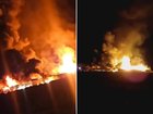 A large industrial fire has broken out in Anakie, west of Melbourne.