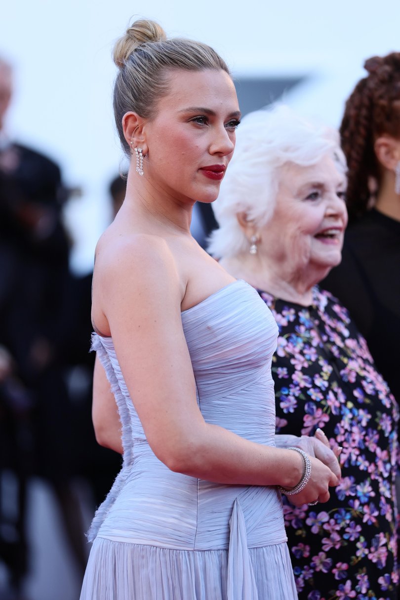 Scarlett Johansson with June Squibb on the Cannes red carpet.