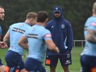 Payne Haas has watched his NSW teammates' opening training session ahead of Origin I. (Dean Lewins/AAP PHOTOS)