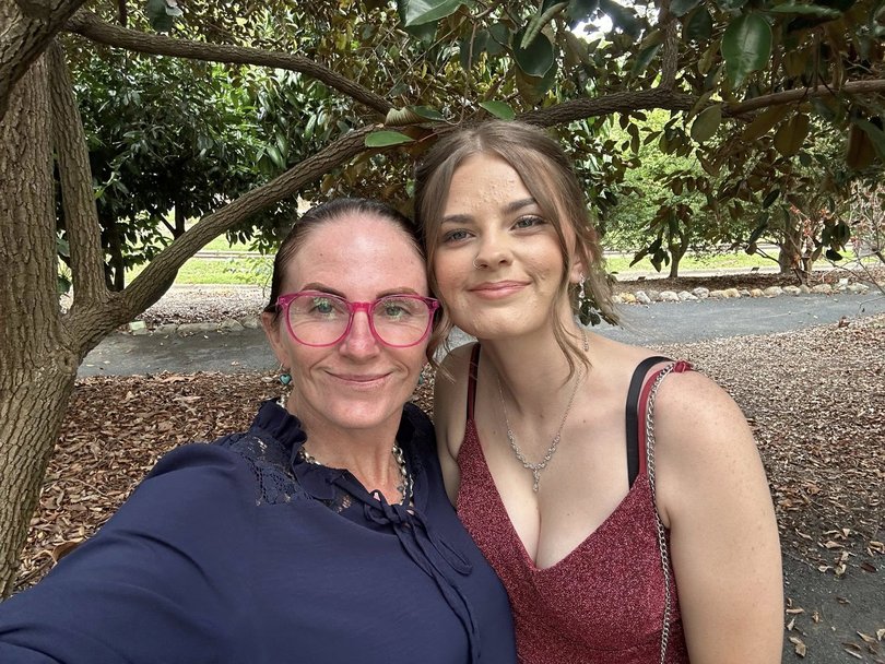 Pheobe with her mother Kylie Johnson.