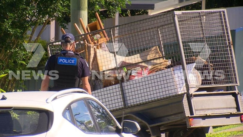 A man has died of internal injuries after being pinned to a lamppost by a rolling trailer.