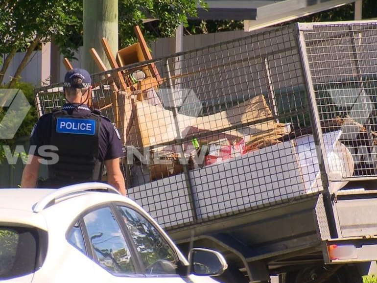 A man has died of internal injuries after being pinned to a lamppost by a rolling trailer.