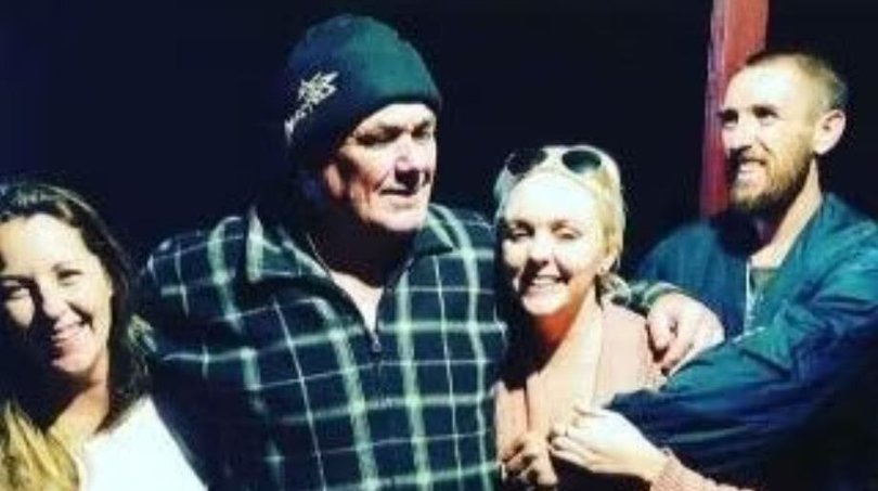 David Knowles, centre, was found dead in floodwater at Moto in NSW.