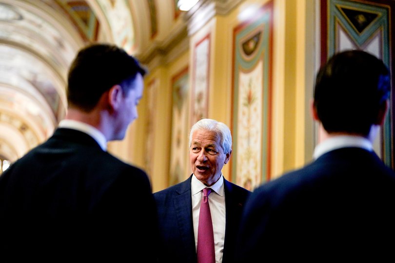 Jamie Dimon arrives for a meeting at the US Capitol in Washington, DC, US, in February for a roundtable between committee Republicans and bank CEOs.