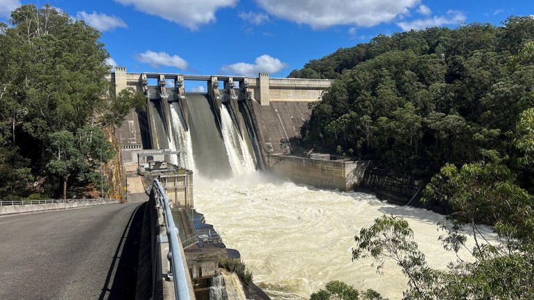 Warragamba Dam during a spill last year. 