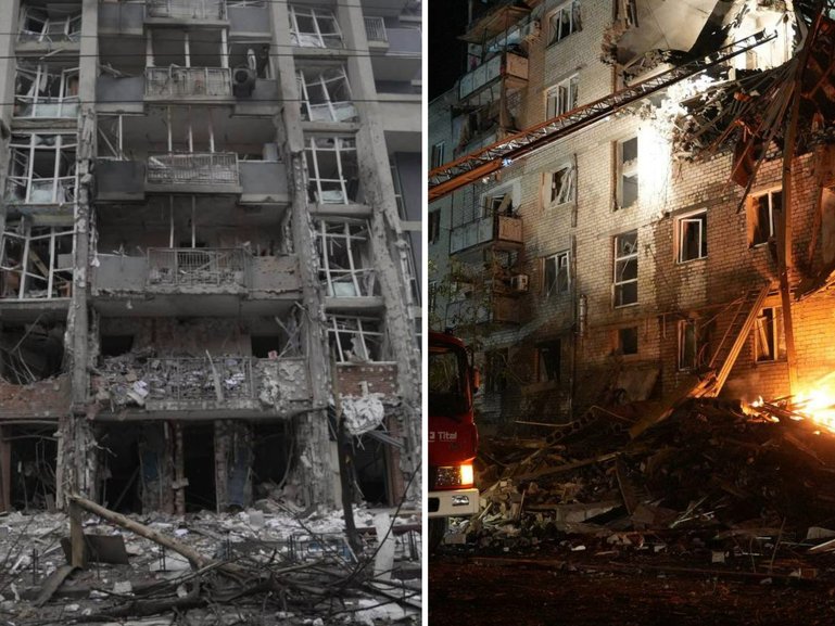 A massive Russian drone-and-missile attack has killed at least 12 people in Kyiv