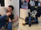 Footage has shown the heroic moment a shopper tackled a machete-wielding man during a frightening attack at a shopping centre in Melbourne’s northeast.