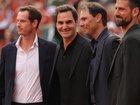 Novak Djokovic  with Andy Murray, Roger Federer and Rafael Nadal in Paris. 
