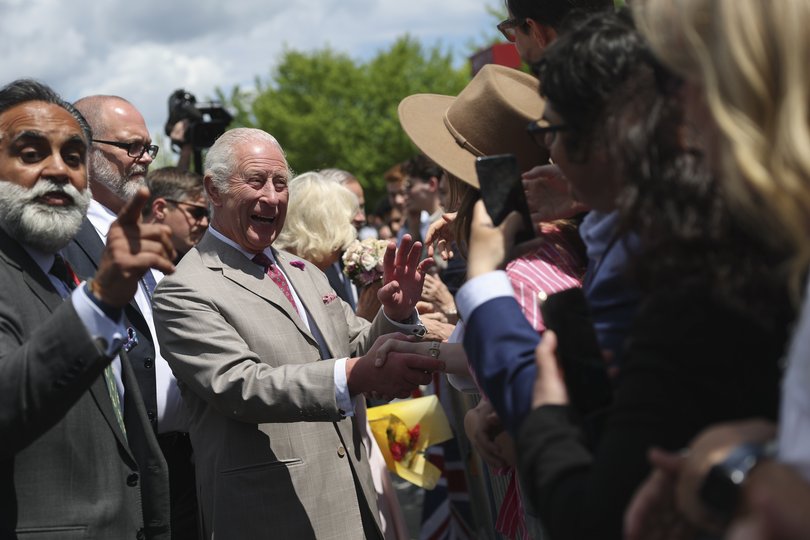 King Charles III greets people as he visits Lansdowne Park during an official two-day visit to Canada on May 26, 2025 in Ottawa, Canada.