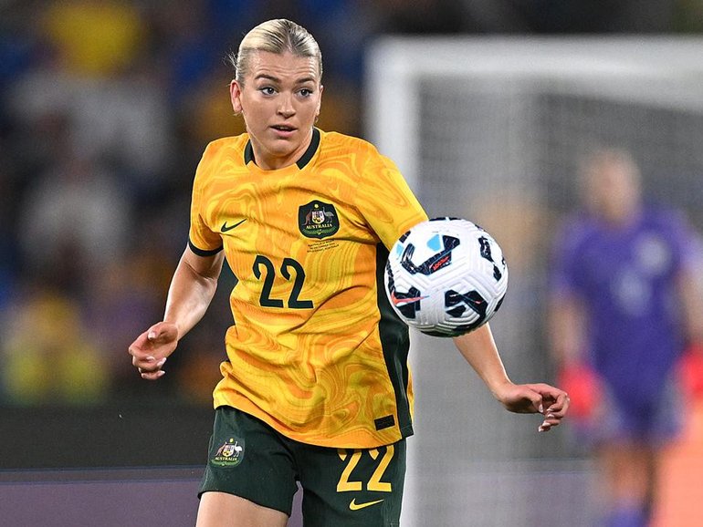 Charli Grant is fiercely motivated to stamp her mark with the Matildas ahead of the Asian Cup. (Dave Hunt/AAP PHOTOS)