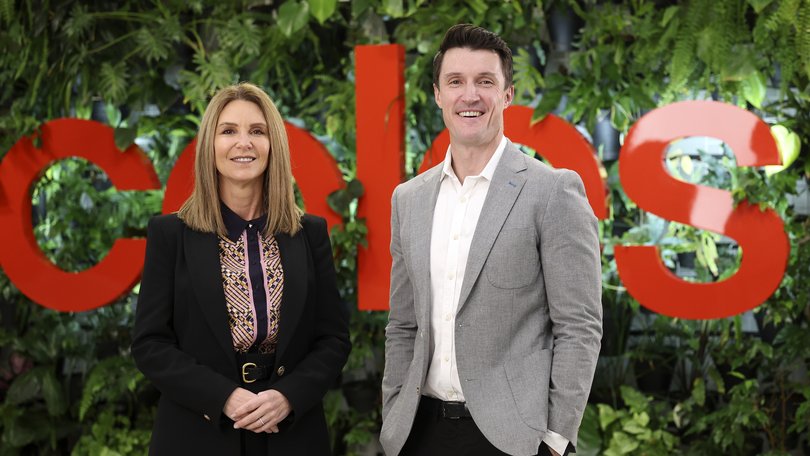 Coles has appointed Michael Courtney, right, as chief customer and digital officer and Claire Lauber as liquor boss.