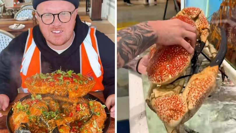 The food influencer outraged viewers are posting a video of him eating a $2000 endangered crab.