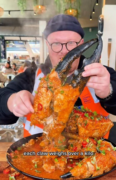 The food influencer outraged viewers with the video of him eating the $2000 seafood.